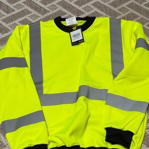 High-Visibility Yellow and Gray Men's Crewneck Sweatshirt. Medium